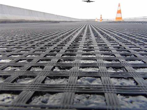 Road Surface Asphalt Layers Reinforcement Fiberglass شبكة جغرافية  Asphalt Placement Biaxial GlassFiber  5