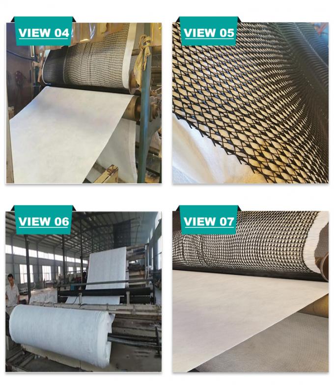 3D Geocomposite Drainage البولي إيثيلين عالي الكثافة Plastic Geonet for Landfill Railway Drainage Construction With Nonwoven Geotextile