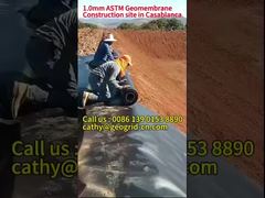 Biogas Pond Anti Seepage HDPE Geomembrane Smooth Surface 100Mil For Landfills